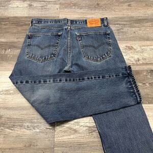 Levis 505 Mens 36x31 Regular Straight Fit Faded Distressed Denim Jeans Red‎ Tab